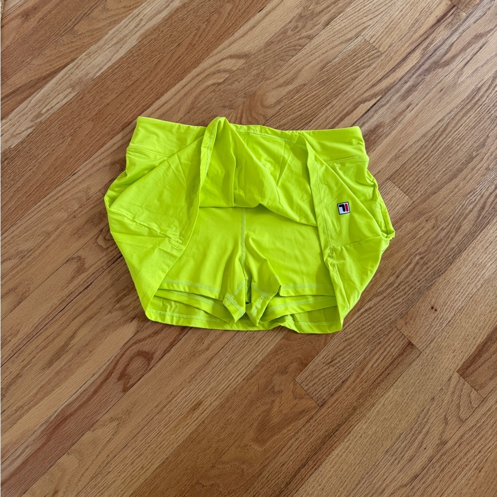 Fila skort tennis workout skirt with shorts green - Picture 2 of 5